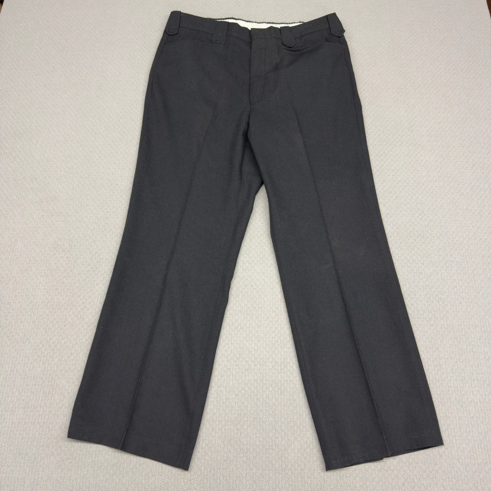 Vtg Sheplers Pants Mens 34x27 Black Dacron Western Cowboy Retro Made in USA